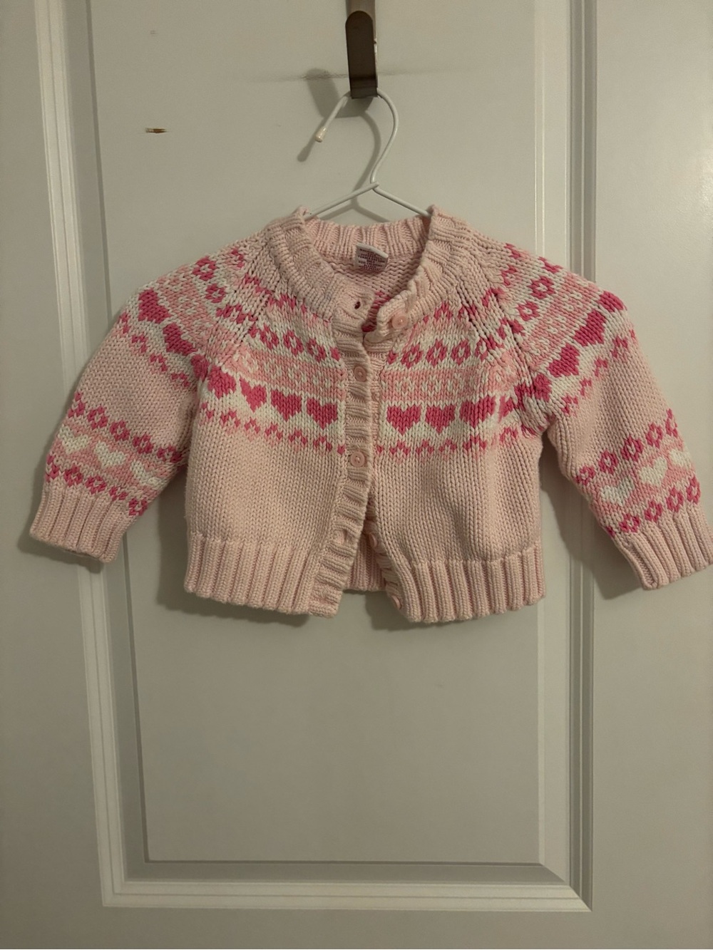 Gymboree Pink Heart Fair Isle Knit Cardigan